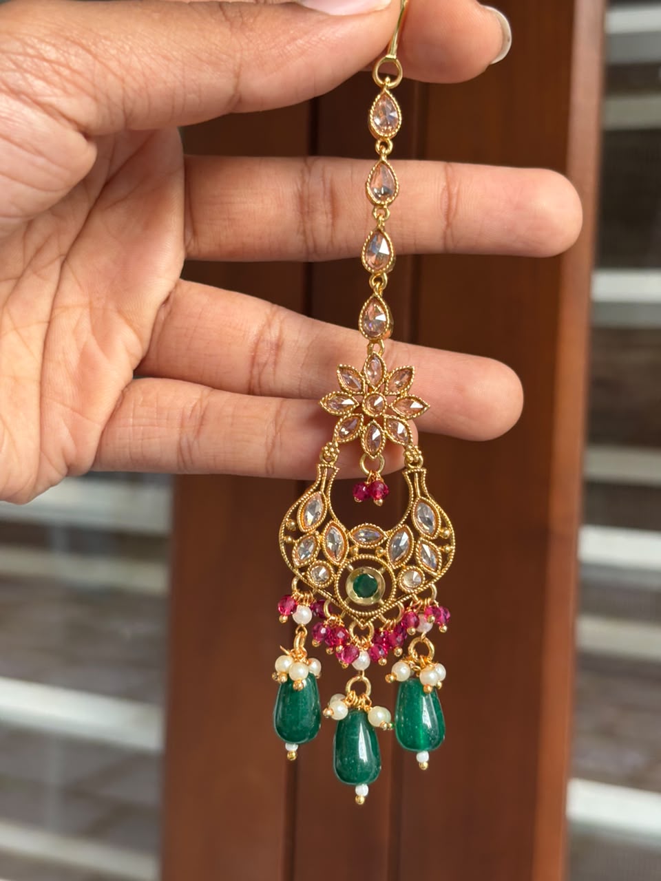Emerald Beaded Heritage Choker Set - thumbnail 4