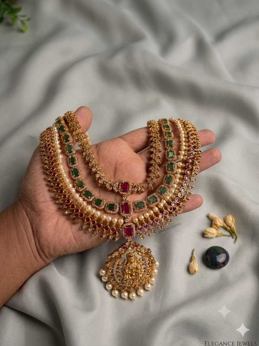 Temple Heritage Stone Necklace Set