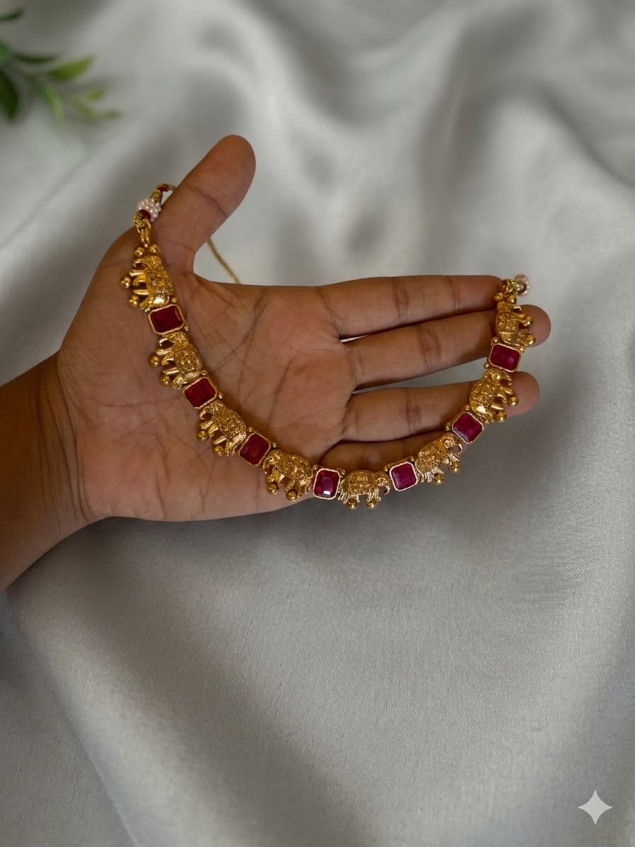 Antique Ruby Temple Choker Set
