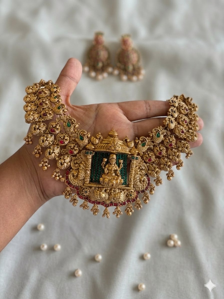 Temple Bridal Antique Jewellery Set - thumbnail 4