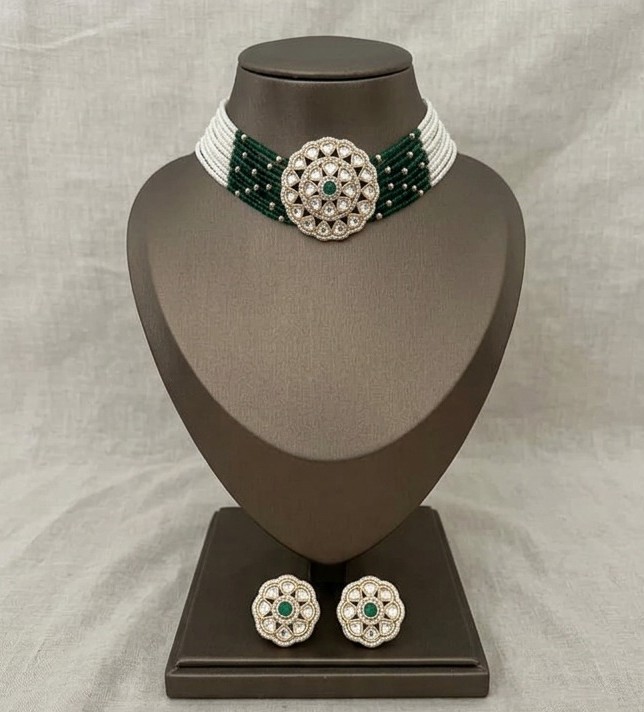 Emerald Pearl Choker Set