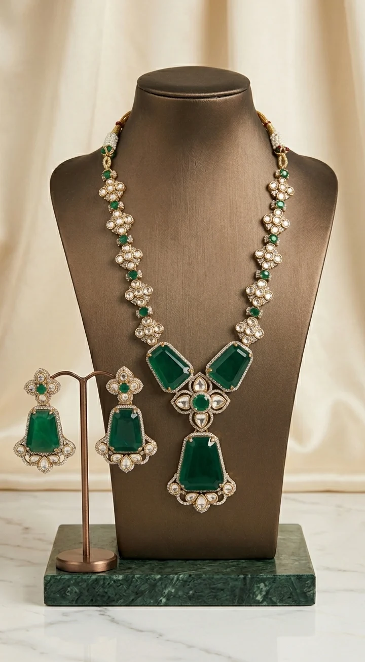 Emerald Heritage Statement Necklace Set