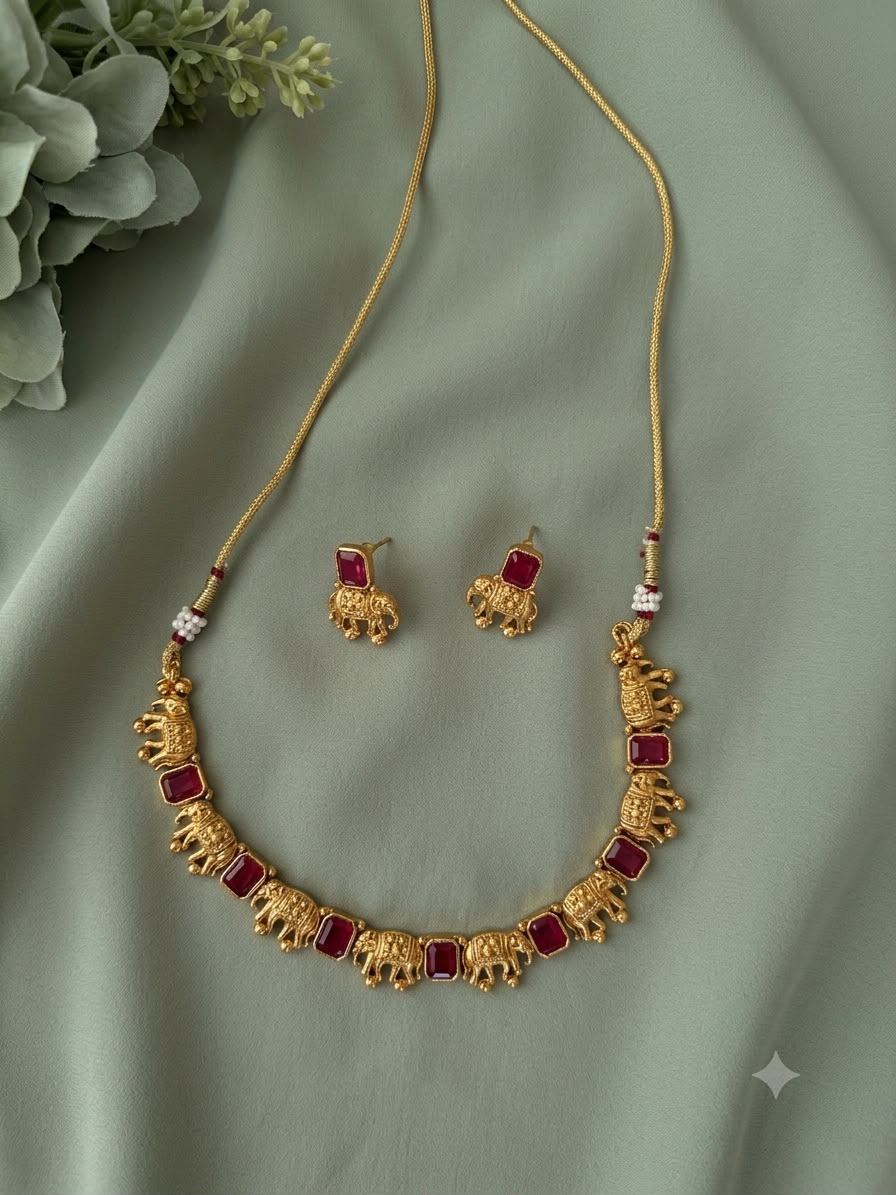Antique Ruby Temple Choker Set - thumbnail 2